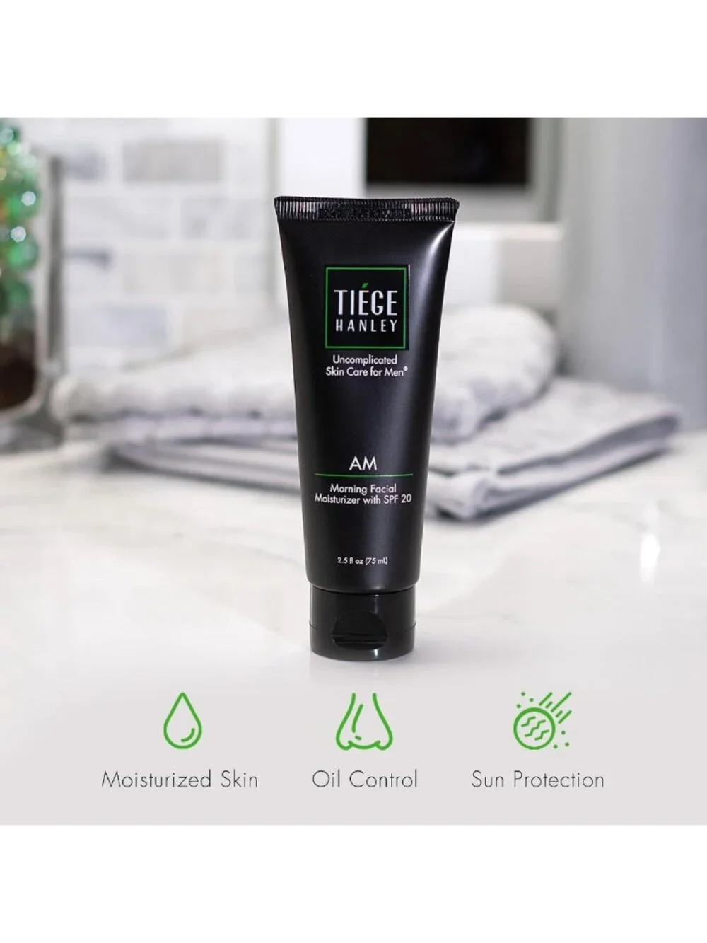Men's Facial Moisturizer with SPF 20 - Hydrating Cream for Even Skin Tone, 2.5